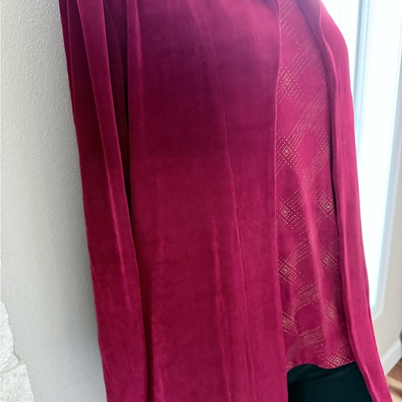 Picadilly Fashions Cranberry Twin Set Jacket & Tank Top XL - Picture 5 of 8